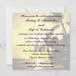 Invitación Celebración romántica de la boda de playa