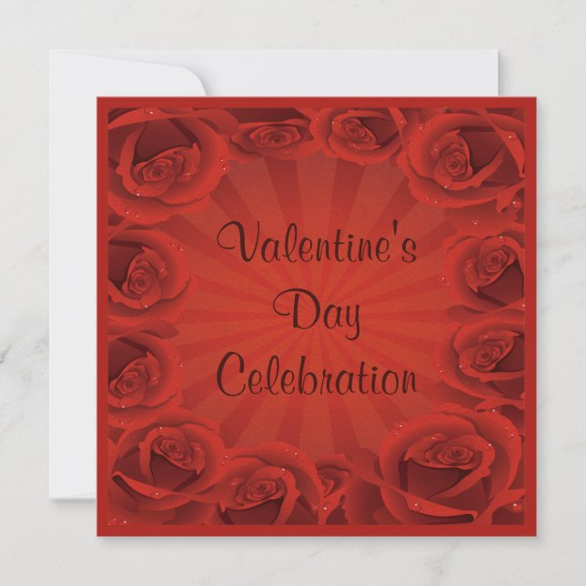 Invitación Celebración romántica del El día de San Valentín d (Anverso)