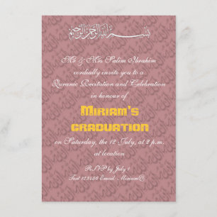 Invitación Celebración rosada de los musulmanes de Alá