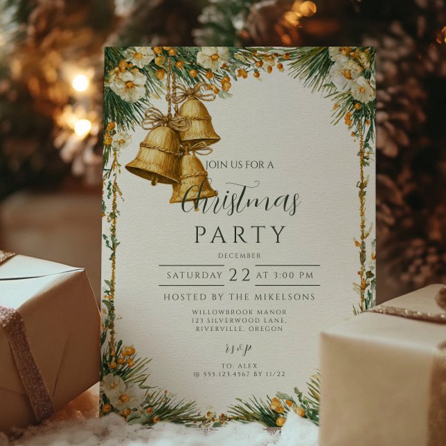 Invitación Celebración Rustic Golden Bells (Subido por el creador)