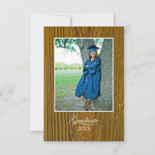 Invitación Celebración rústica de graduación con foto
