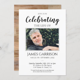 Invitación Celebración rústica de la vida con foto