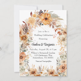 Invitación Celebración rústica del Boda del Arco Floral de Te