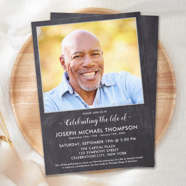 Invitación Celebración Rústica Del Funeral De La Foto De La V (Subido por el creador)