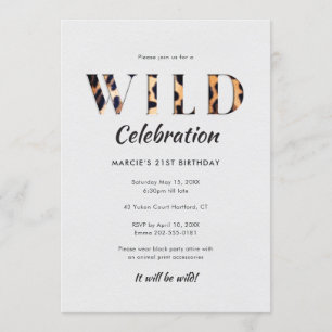 Invitación Celebración Salvaje Estampado de Leopardo