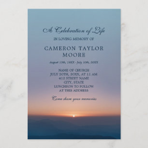 Invitación Celebración suave de la salida del sol de la vida