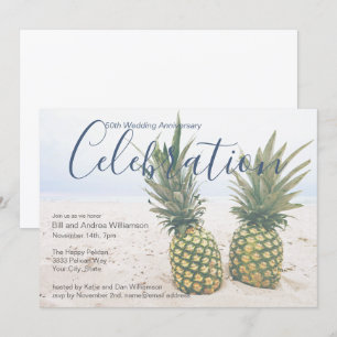 Invitación Celebración tropical de bodas de oro