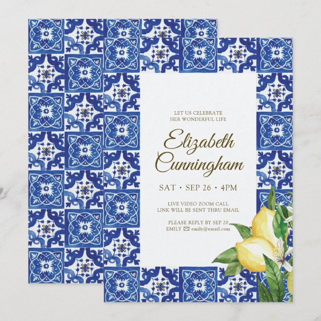 Invitación Celebración virtual del Mediterráneo azul de vida (Anverso / Reverso)