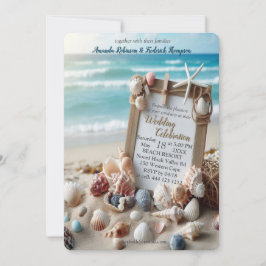 Invitación Celebraciones de Bodas costeros en la playa