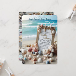 Invitación Celebraciones de Bodas costeros en la playa