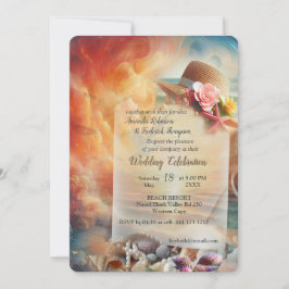 Invitación Celebraciones de Bodas costeros en la playa