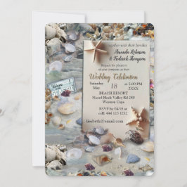 Invitación Celebraciones de Bodas costeros en la playa