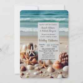 Invitación Celebraciones de Bodas costeros en la playa
