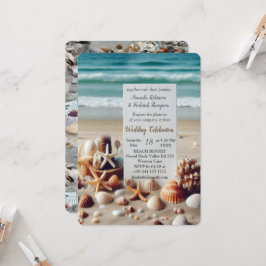 Invitación Celebraciones de Bodas costeros en la playa