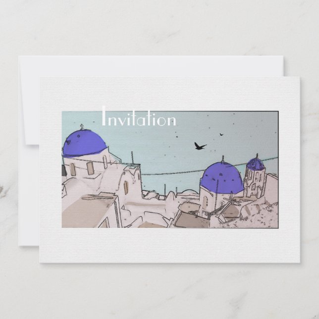 Invitación Celebraciones de Bodas de las islas griegas (Anverso)