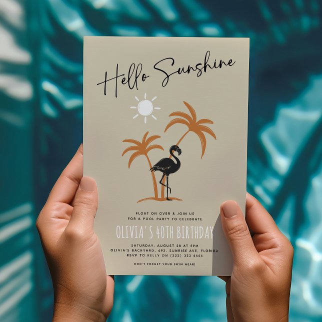 Invitación Celebraciones de cumpleaños de verano Flamingo (Subido por el creador)