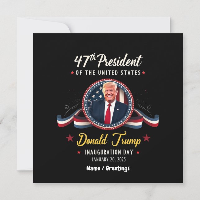 Invitación Celebraciones de la inauguración de Trump el 20 de (Anverso)