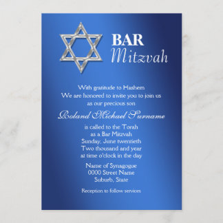 Invitación Celebraciones de mitzvah #2 en el bar de la plata