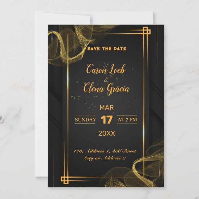 Invitación Celebraciones elegantes (Anverso)
