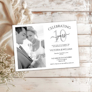 Invitación Celebrando 10 Años Fiesta de Aniversario de Foto R