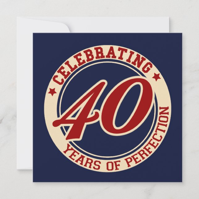 Invitación Celebrando 40 años de perfección (Anverso)