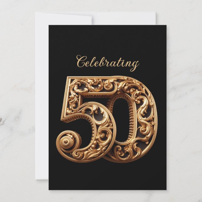 INVITACIÓN CELEBRANDO 50 ANIVERSARIOS ELEGANTES BODA DE ORO (Reverso)