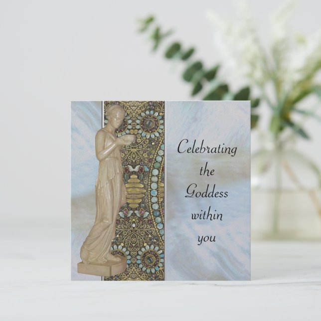 Invitación Celebrando a la diosa (Anverso de pie)