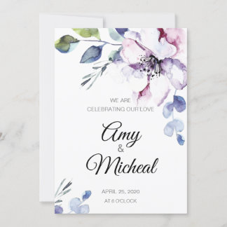 Invitación Celebrando a nuestro Boda floral amorosa
