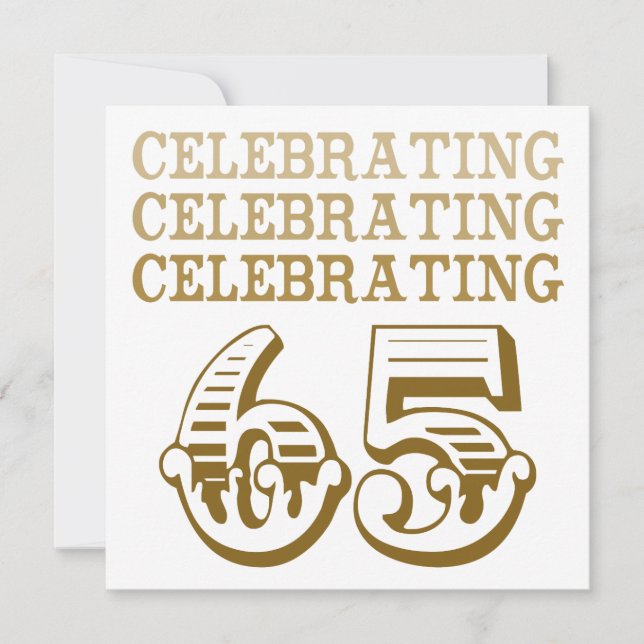 Invitación ¡Celebrando el 65! (Fiesta de Cumpleaños) (Anverso)