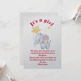 Invitación celebrando el nacimiento de nuestra hija