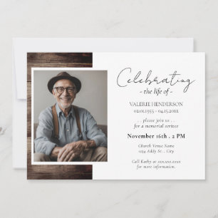 Invitación Celebrando el servicio de vida de la foto de mader