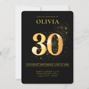 Invitación Celebrando en Glam el 30° cumpleaños