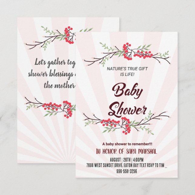 Invitación ¡Celebrando la Llegada de su Pequeño Milagro! (Anverso / Reverso)