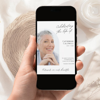 Invitación Celebrando la vida de la foto del arco Minimalista