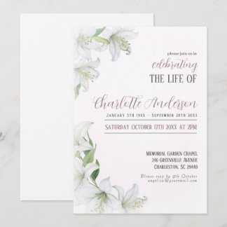 Invitación Celebrando la vida del funeral