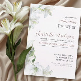 Invitación Celebrando la vida del funeral