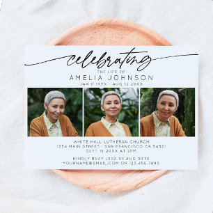 Invitación Celebrando la vida del funeral de Collage de fotos