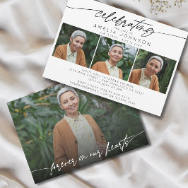 Invitación Celebrando la vida del funeral de Collage de fotos