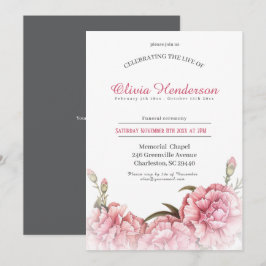 Invitación Celebrando la vida del funeral floral