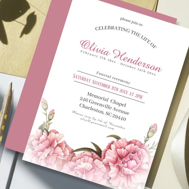 Invitación Celebrando la vida del funeral floral (Subido por el creador)