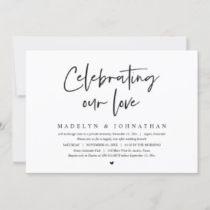 Invitación Celebrando nuestro amor, Boda Elopement Brunch
