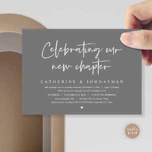 Invitación Celebrando Nuestro Nuevo Capítulo, Elopement Brunc