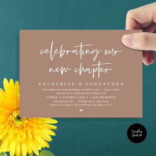 Invitación Celebrando Nuestro Nuevo Capítulo, Elopement Brunc
