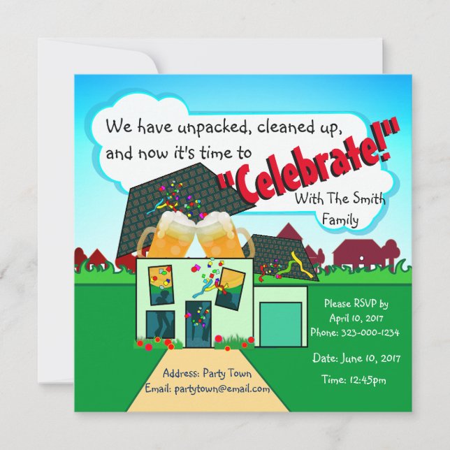 Invitación Celebrando un nuevo hogar (Anverso)