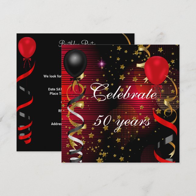 Invitación Celebrar 50 50 años del partido Black Red Stars (Anverso / Reverso)