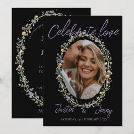 Invitación Celebrar Amor Floral Simple Boda Moderna