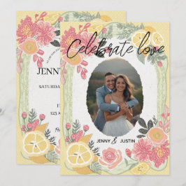 Invitación Celebrar amor personalizado simple boda moderna