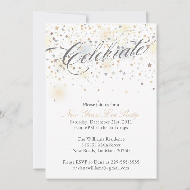 Invitación Celebrar Año Nuevo (Anverso)