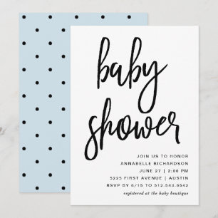 Invitación Celebrar   Baby Shower de tipografía moderna