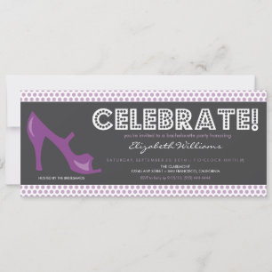 Invitación ¡CELEBRAR! Billboard Bachelorette Invite (morado)